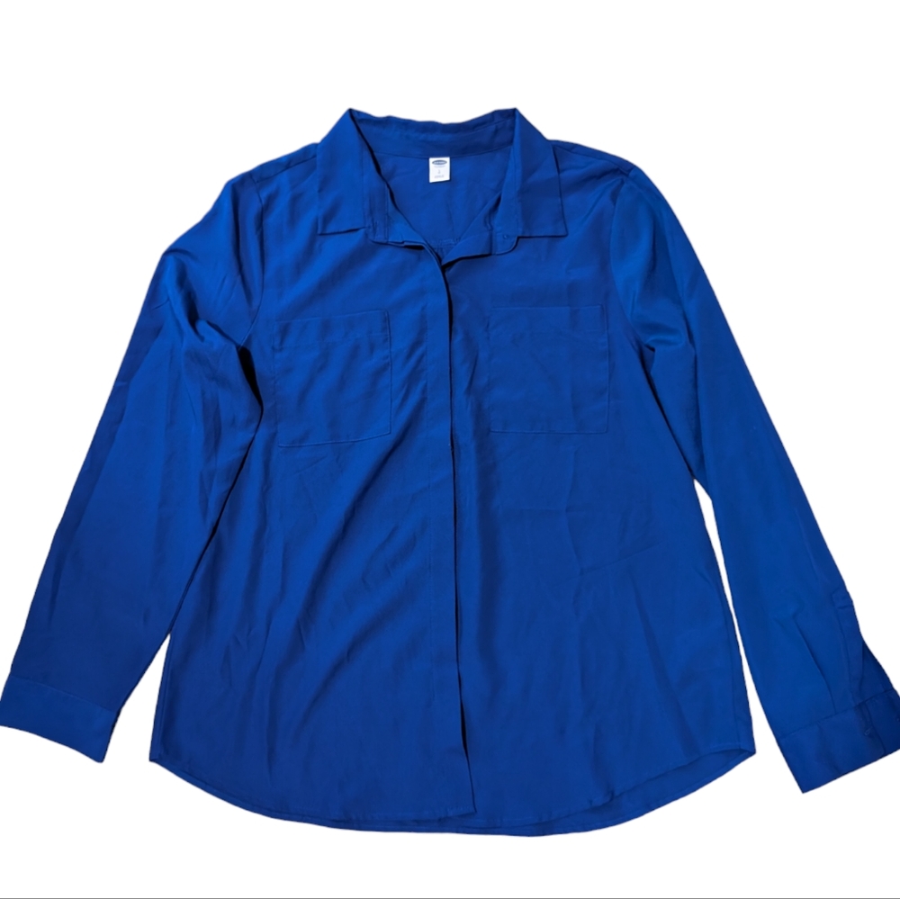 Cobalt long-sleeved blouse